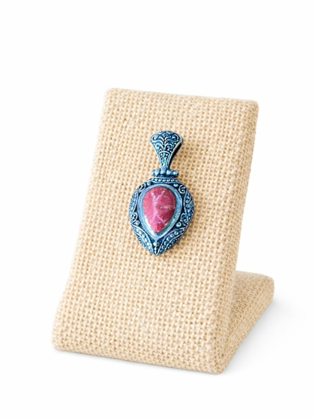 Vintage Raw Ruby & Silver Pendant